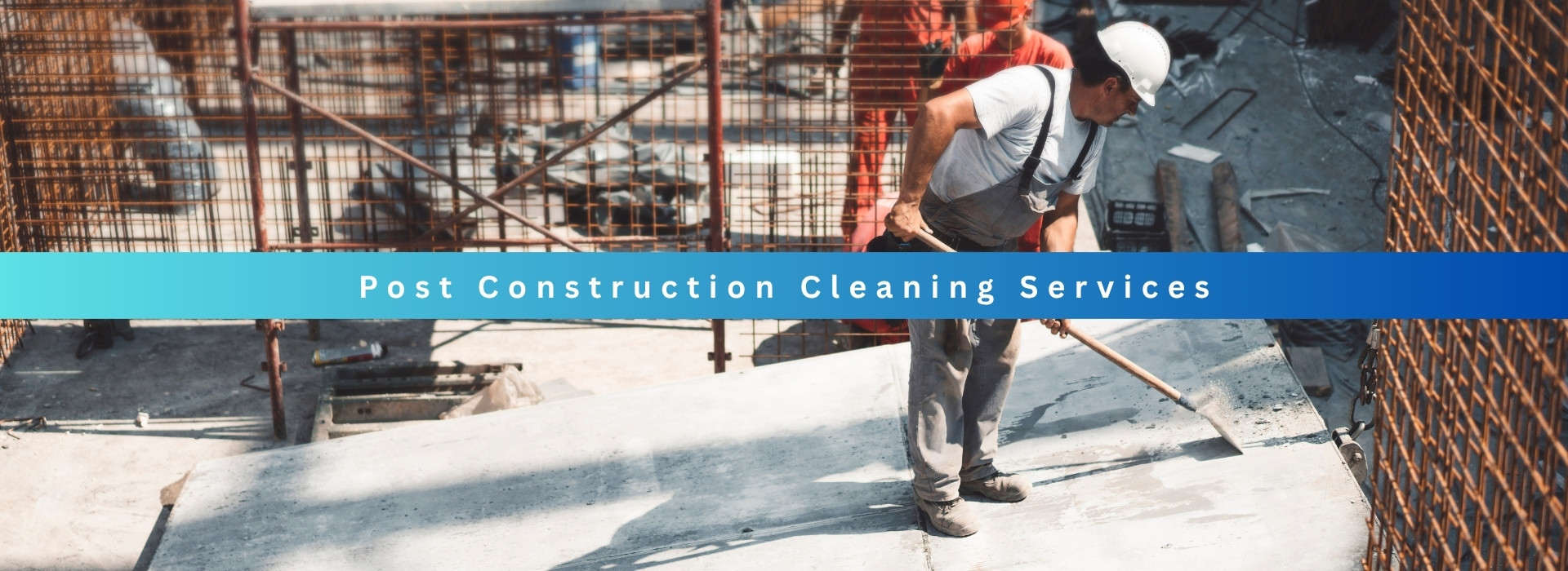hard working cleaner cleaning up the construction site